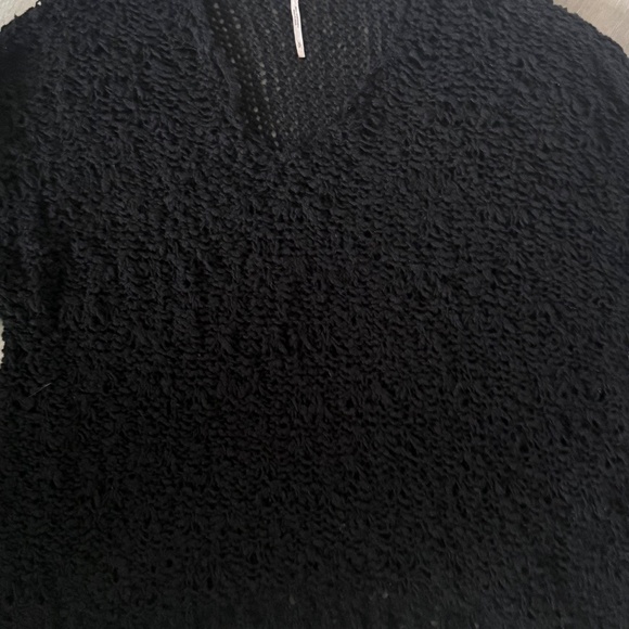 Free People Women’s Black Loose Knit Relaxed Fit Sweater Size Small - Picture 7 of 11